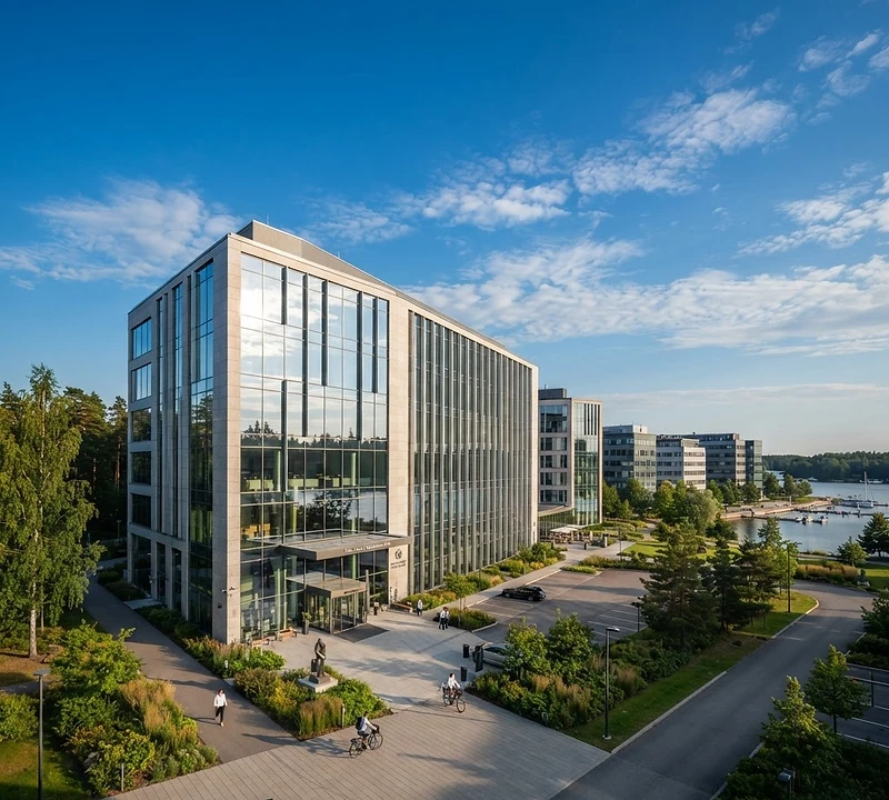 Aula Property Servicesin hoitama moderni liikekiinteistö