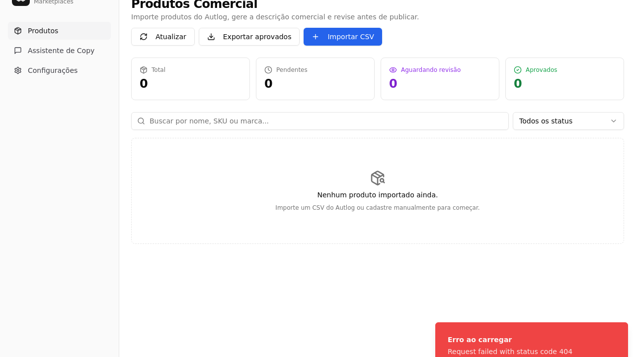 Cadastro de Produtos inteligente template preview