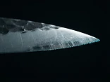 Macro view of a surgically sharp knife edge