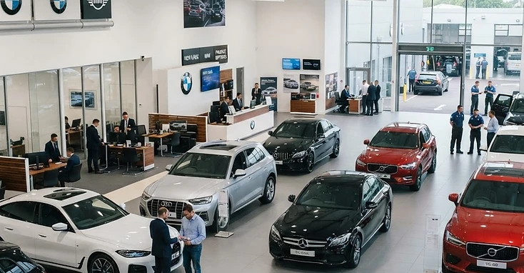 Auto dealership showroom floor