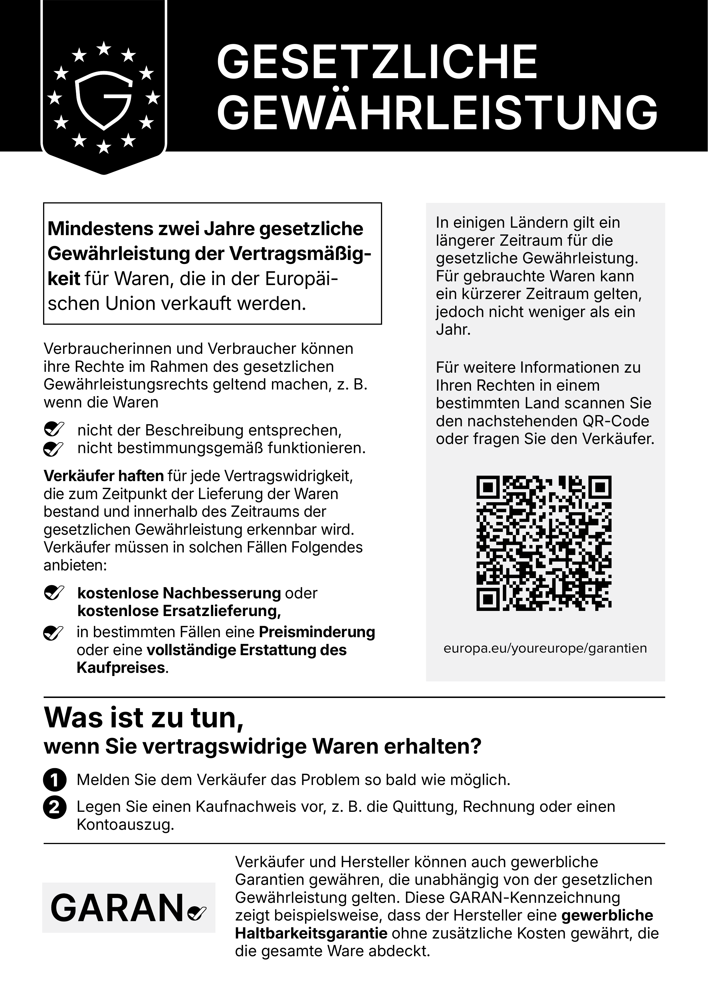 EU-Hinweis zur gesetzlichen Gewährleistung