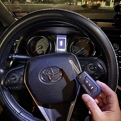 Toyota interior with new key cut and programmed by 3 Locksmiths