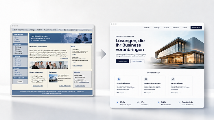 Relaunch einer älteren Website zu einem modernen Unternehmensauftritt