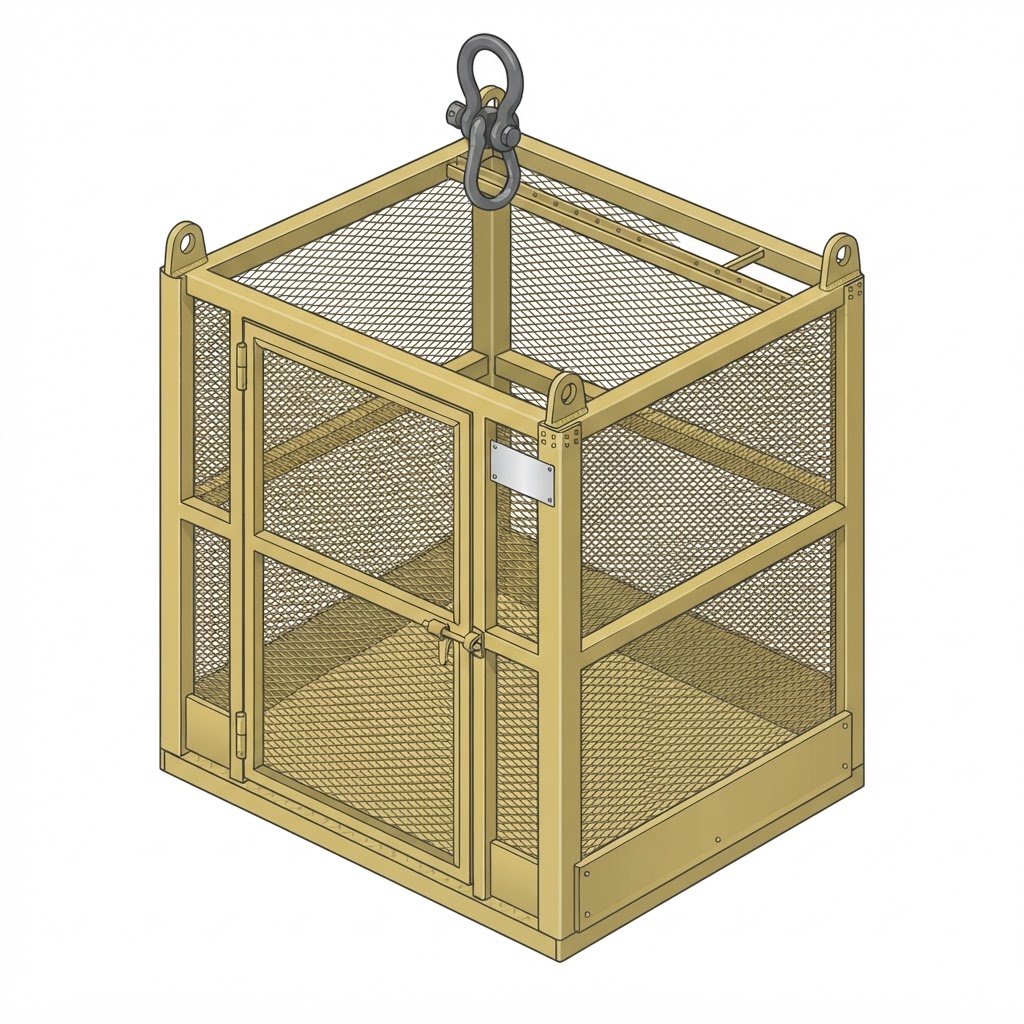 Crane-Suspended Man Cage