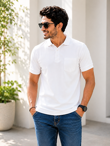 Premium White Polo T-Shirt for Men – Classic Casual Wear