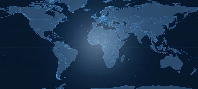 World map showing Elizian regions