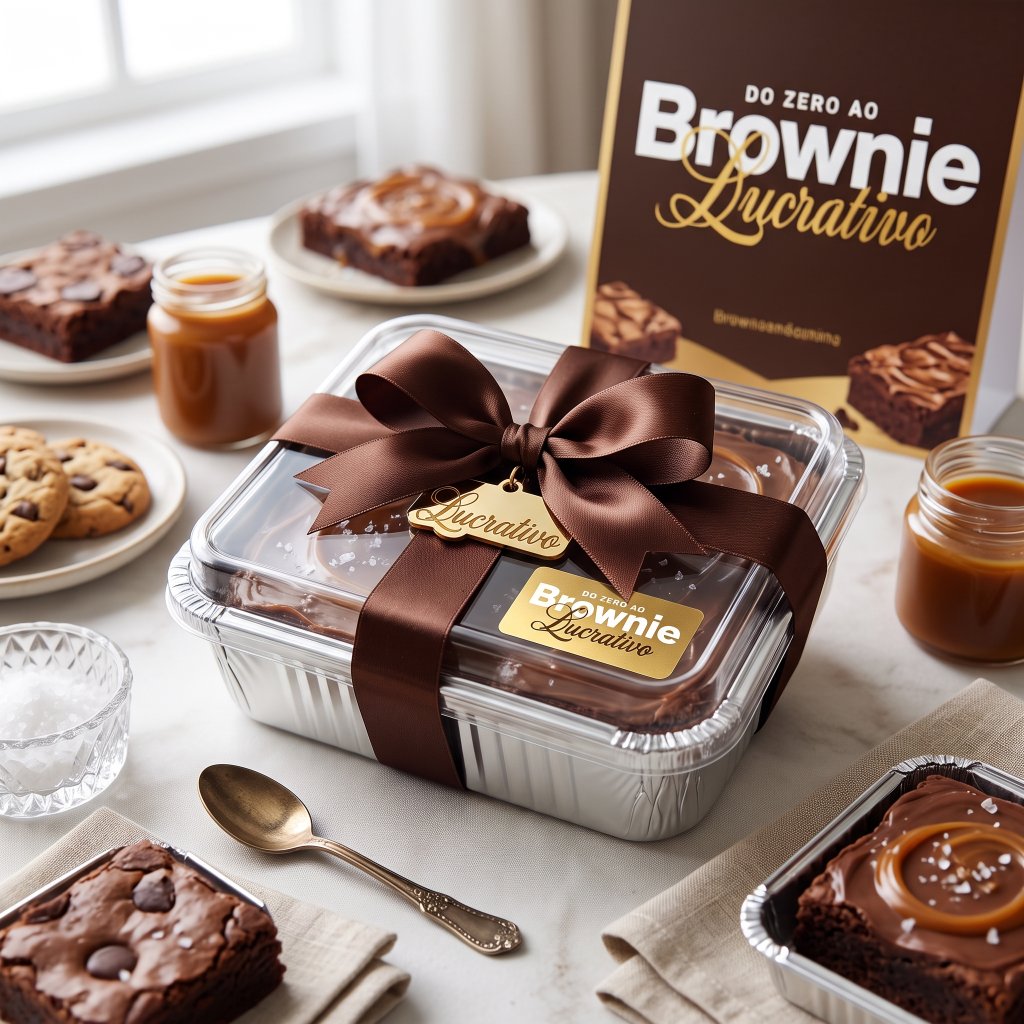 Brownies embalados prontos para vender