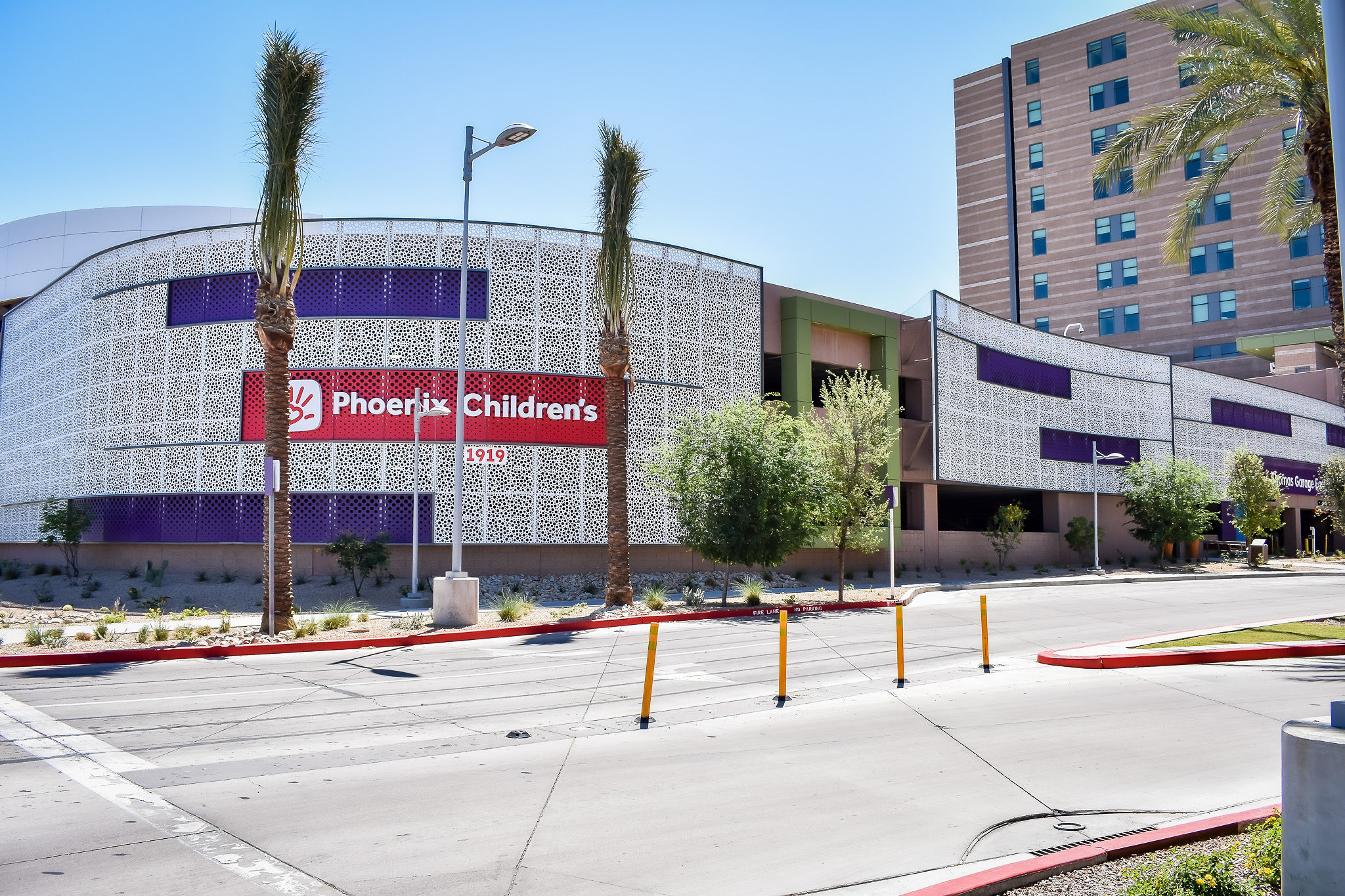 Phoenix Children's Hospital architectural metal screen wall fabricated by KorFab
