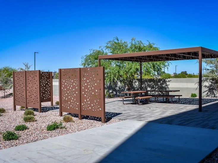 Finished powder coated metal panels installed on a building