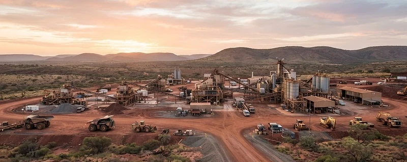 A remote Australian resource and industrial site at early morning