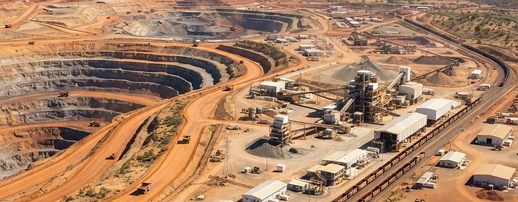 Remote Australian resource-sector site under clear blue sky