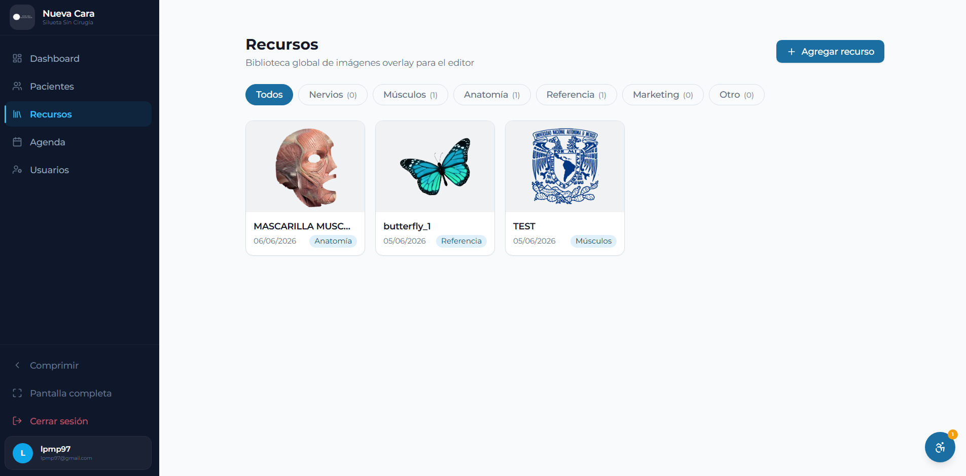 Biblioteca global de recursos del sistema médico con imágenes overlay organizadas por categorías