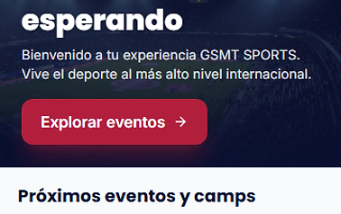 Captura de pantalla de GSMT Sports, aplicación deportiva para consultar eventos, participaciones y rendimiento