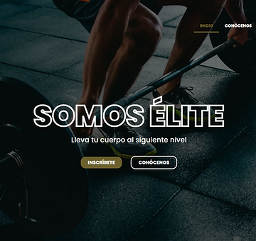 Captura de pantalla de la landing page de Black Gym Elite Fitness
