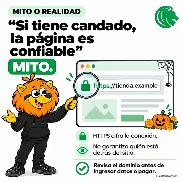 Leonidas de Liceraion explica por qué HTTPS y el candado no garantizan que una página web sea confiable.