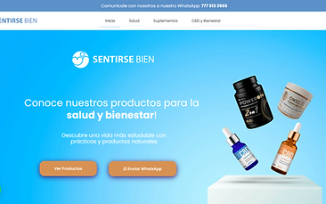 Captura de pantalla de la tienda en línea Sentirse Bien, productos de salud y bienestar en México