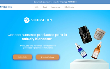 Captura de pantalla de la tienda en línea Sentirse Bien, productos de salud y bienestar en México