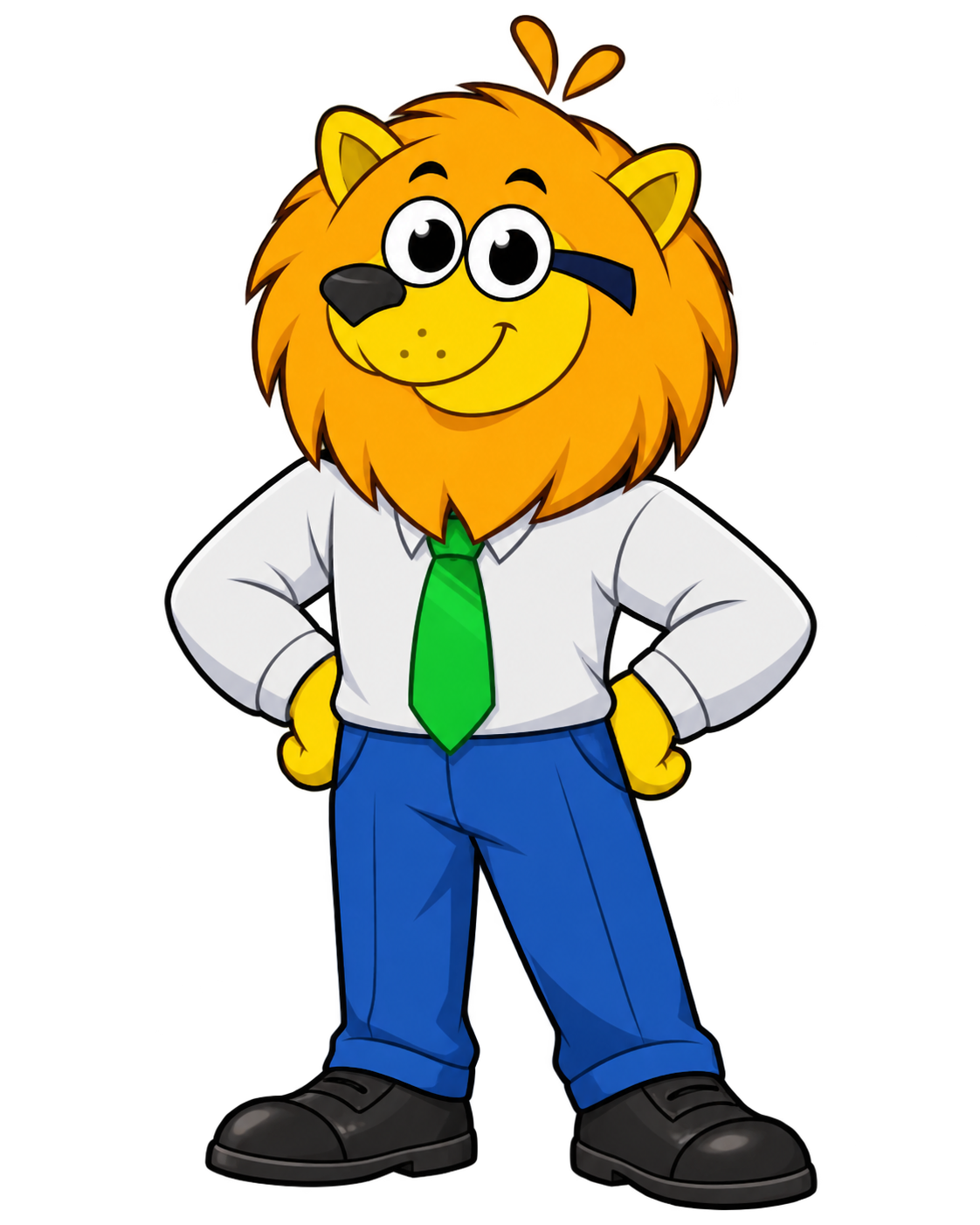 Leonidas — mascota oficial de Liceraion en pose ejecutiva