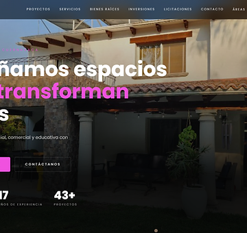 Captura de pantalla de la landing page de Iideas Aora, arquitectos en Cuernavaca