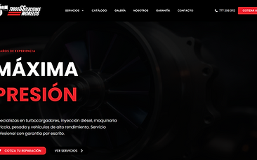 Captura de pantalla del sitio web de Turbo Soluciones Morelos, especialistas en turbocargadores e inyección diésel