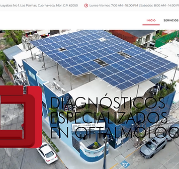 Captura de pantalla de la landing page de CDI Oftalmología, diagnósticos especializados en oftalmología