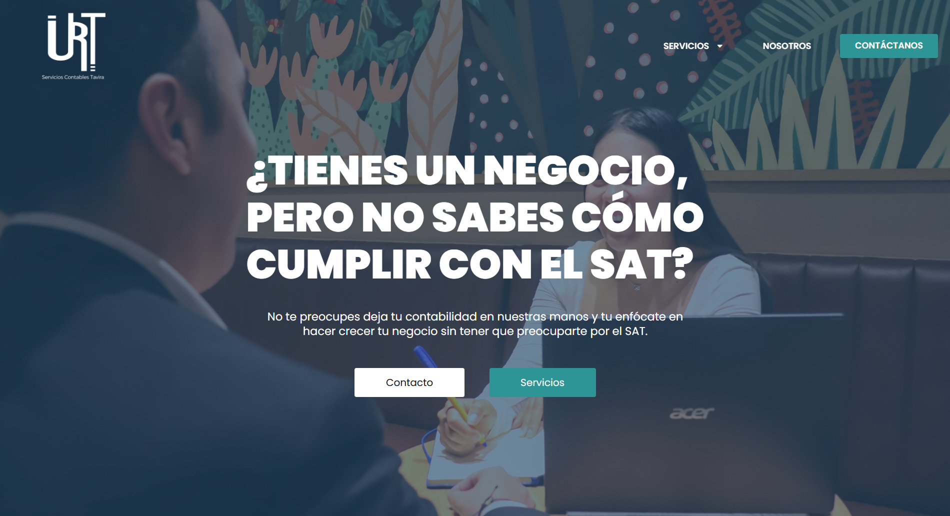 Captura de pantalla del sitio web de Servicios Contables Tavira, despacho contable en México