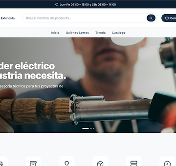 Captura de pantalla de la tienda en línea de Nickmar Materiales Eléctricos