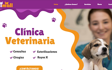 Captura de pantalla de la landing page de Clínica Veterinaria Animall
