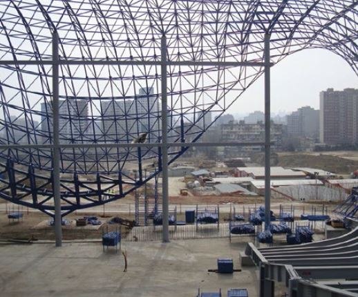 Blue steel space frame structure