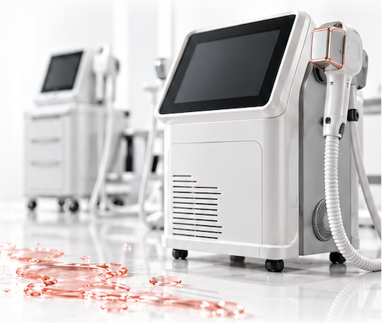 An aesthetic laser device with a salmon-pink revenue leak