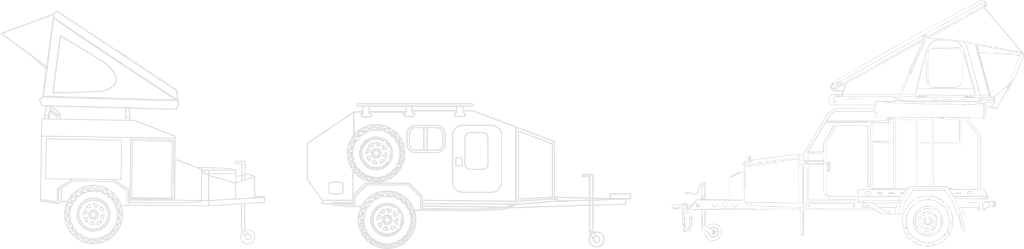 KAYA trailer line drawings — UT-1, AT-1 and TR-1 side profiles