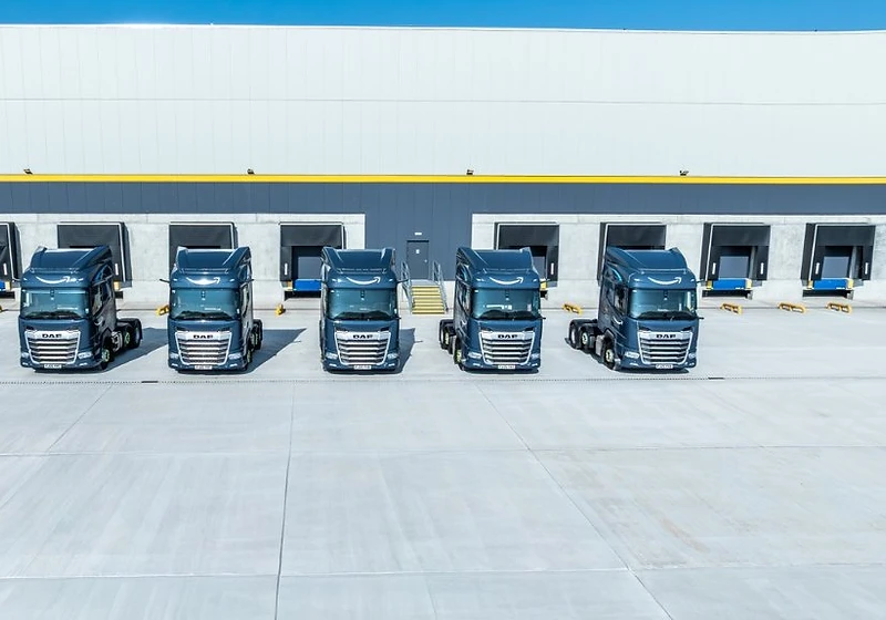 Forge Logistics DAF heavy goods vehicle fleet at a UK distribution facility