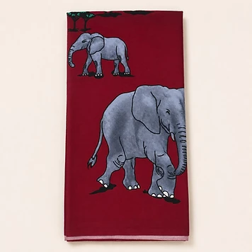 African Elephant Kanga — Burgundy — Mwanamke Heritage African fabric