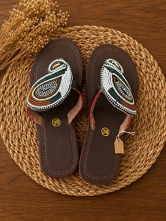 Teardrop Forest Sandal — Mwanamke Heritage handmade sandal