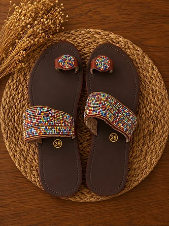 Confetti Heritage Sandal — Mwanamke Heritage handmade sandal
