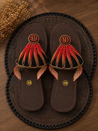 Regal Fan Sandal — Mwanamke Heritage handmade sandal