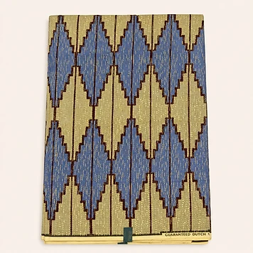 Dutch Wax Fabric — Blue & Gold Diamond — Mwanamke Heritage African fabric