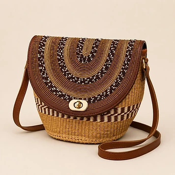 Beaded Gold Arch Crossbody — Mwanamke Heritage bag