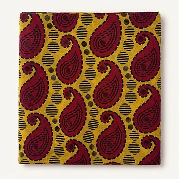 Ankara Paisley Gold & Burgundy — Mwanamke Heritage African fabric