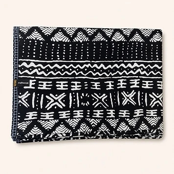 Mudcloth Black & White Fabric — Mwanamke Heritage African fabric