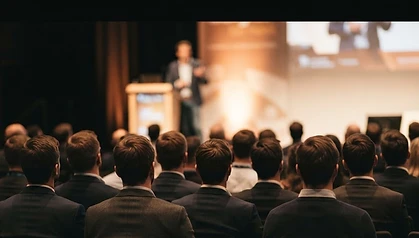 Seated audience at a live working session