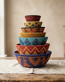 Stacked Woven Bowls