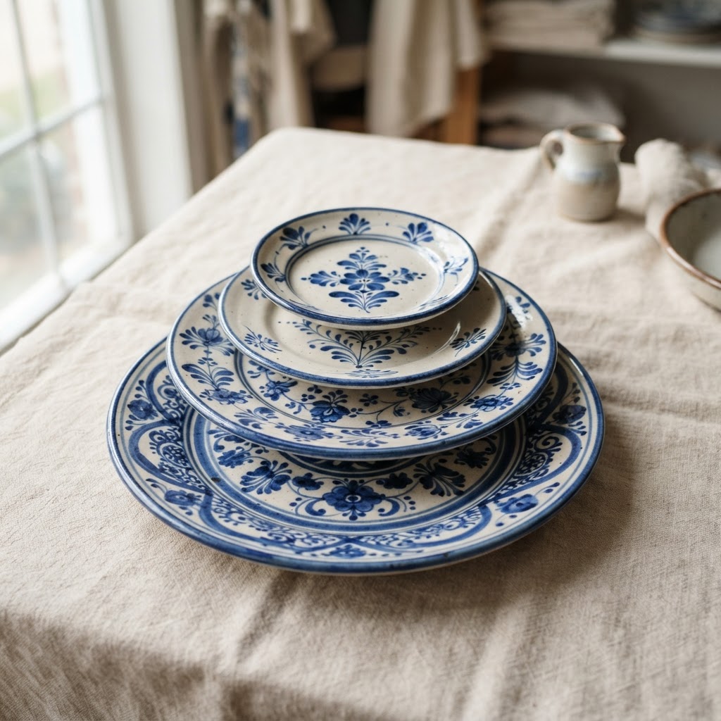 Blue Painted Plates — view 1