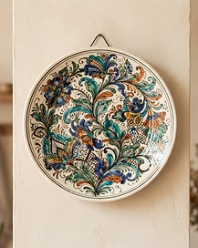 Hand-Painted Round Art Plate