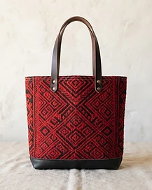 Red & Black Handcrafted Tote