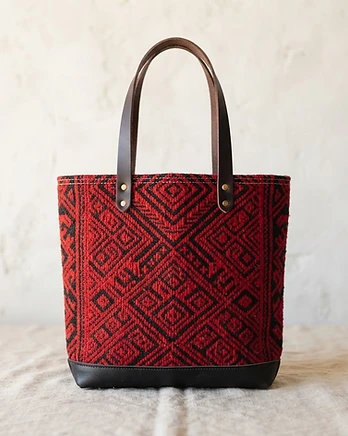 Red & Black Handcrafted Tote