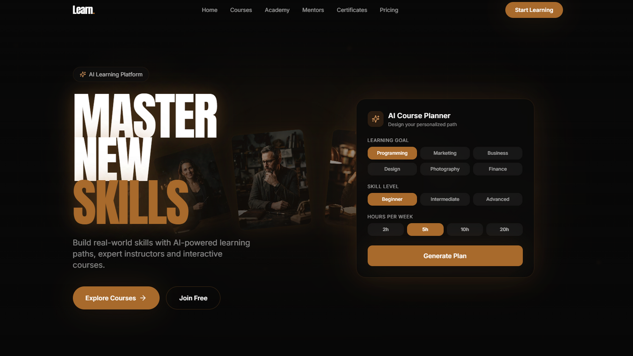Learn  template preview
