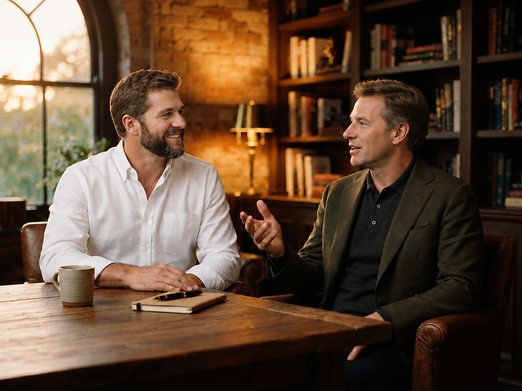 Business partners in conversation in a private office