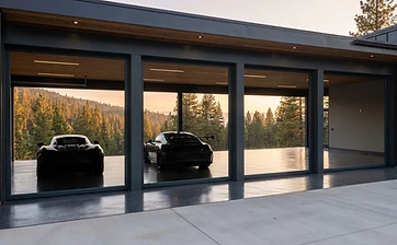 Metallic and quartz-flake epoxy garage floor in a luxury Muskoka estate