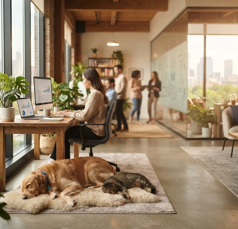 Mascota en entorno de trabajo